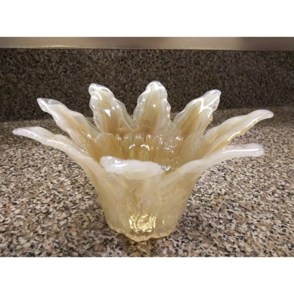 MURANO Italy Art Glass Hand Blown Flower Tealight/Votive Candle Holder NWT - Picture 3 of 5